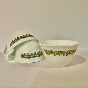 Corelle by Corning Spring Blossom Sugar Bowl and Cups